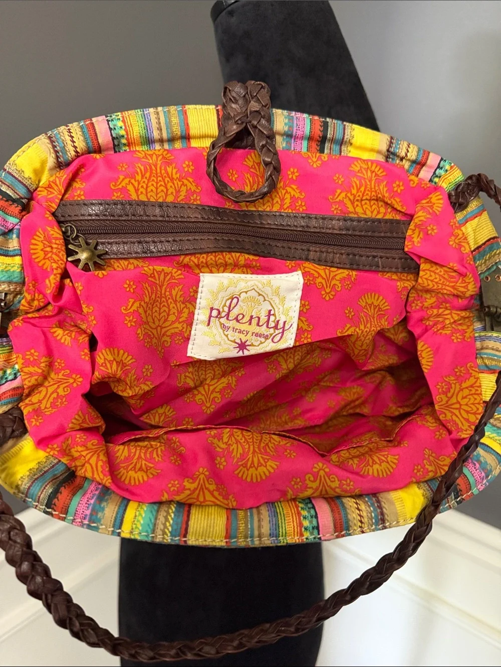 Plenty by Tracy Reese Yellow Multicolor Embroidered Clutch